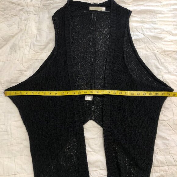 Y2K Costa Blanca Sleeveless Open Front Cardigan Sweater Vest Long Black Small - Picture 10 of 12